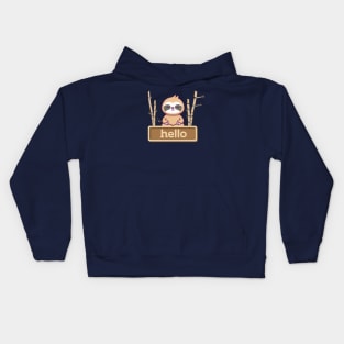 sloth say hello Kids Hoodie